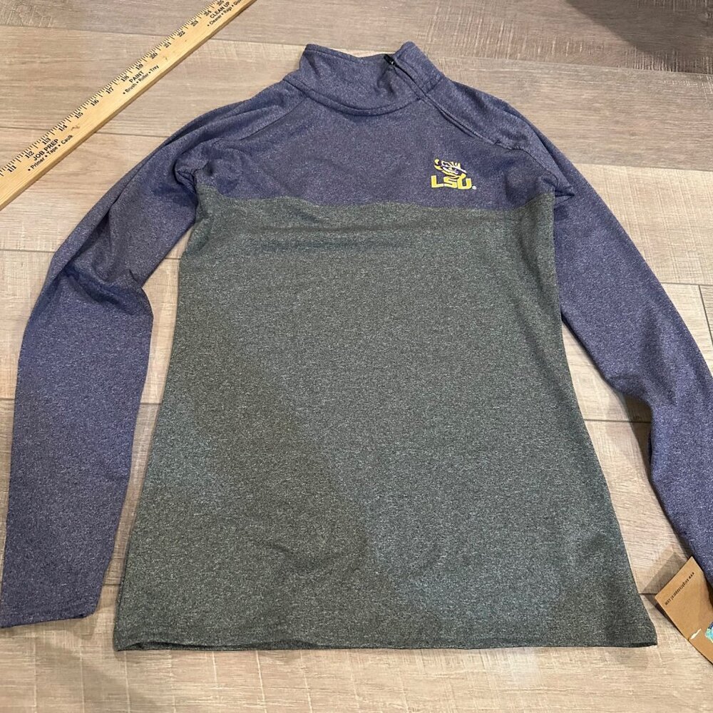 RIVALRY THREADS WOMENS PULLOVER LSU TIGERS SHIRT PURPLE GRAY NEW SMALL 4/6